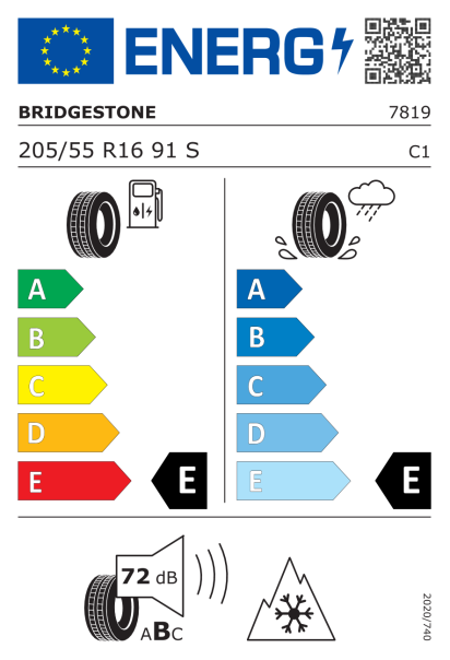 Bridgestone Blizzak VRX 205/55 R16 91S Eurolabel