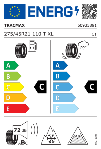 Tracmax X-privilo S360 275/45 R21 110T XL Eurolabel