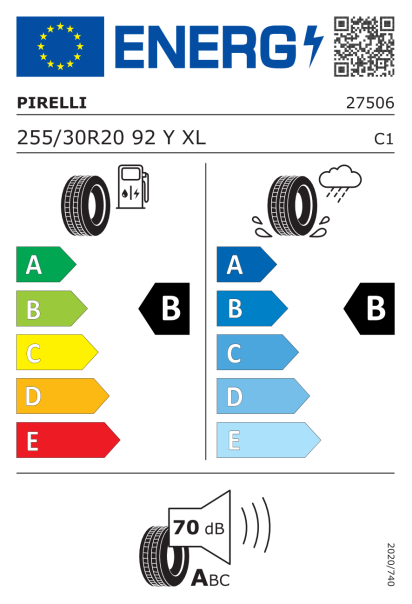 Pirelli PZero 255/30 R20 92Y XL RunFlat * Eurolabel