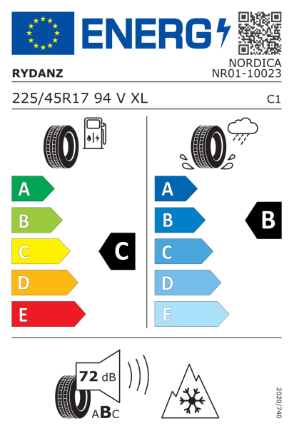 Rydanz NORDICA NR01 225/45 R17 94V XL Eurolabel