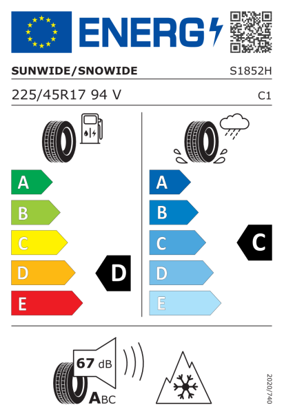 Sunwide Snowide 225/45 R17 94V XL Eurolabel