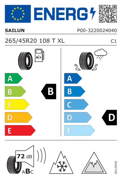 Sailun Ice Blazer Arctic Evo 265/45 R20 108T XL Eurolabel