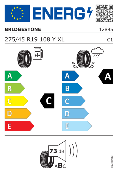 Bridgestone Alenza 001 275/45 R19 108Y XL Eurolabel