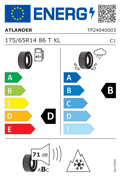 Atlander LanderStuds ATL77 175/65 R14 86T XL Eurolabel