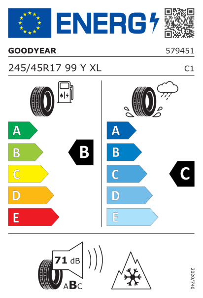 Goodyear Vector 4 Seasons Gen-3 245/45 R17 99Y XL Eurolabel