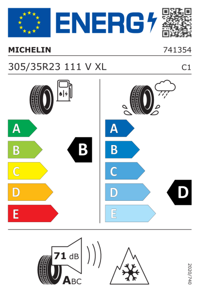 Michelin Pilot Alpin 5 305/35 R23 111V XL Eurolabel