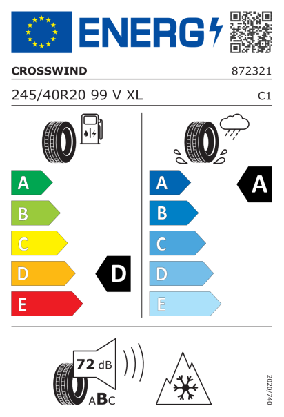 Crosswind Grip Peak Winter 245/40 R20 99V XL Eurolabel