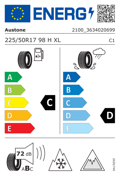 Austone Glacia Snow 225/50 R17 98H XL Eurolabel