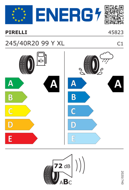 Pirelli PZero 245/40 R20 99Y XL RunFlat MGT Eurolabel