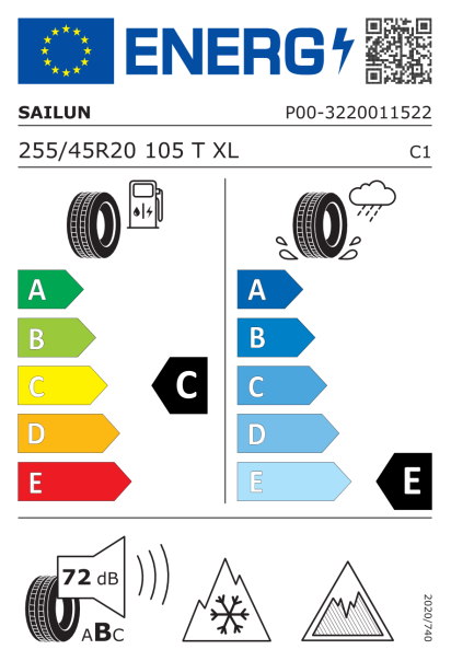 Sailun Ice Blazer Arctic Evo 255/45 R20 105T XL Eurolabel