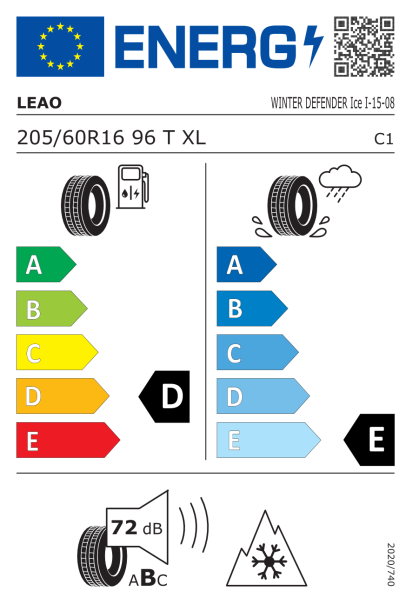 Leao Winter Defender Ice I-15 205/60 R16 96T XL Eurolabel