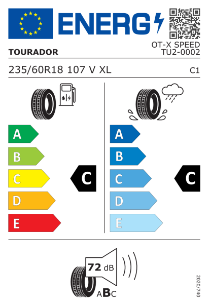 Tourador X Speed TU2 235/60 R18 107V XL Eurolabel