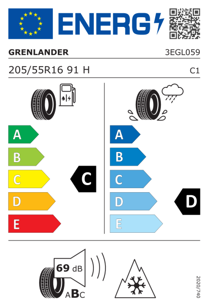Grenlander L-Snow 96 205/55 R16 91H Eurolabel