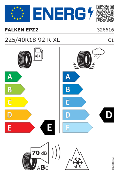 Falken Espia EPZ 2 225/40 R18 92R XL Eurolabel