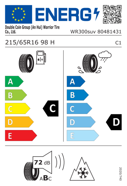 Warrior WR 300 SUV 215/65 R16 98H Eurolabel