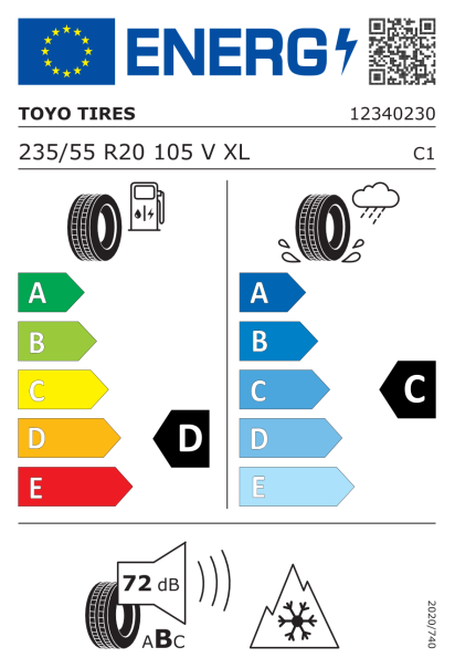 Toyo Snowprox S954 235/55 R20 105V XL Eurolabel