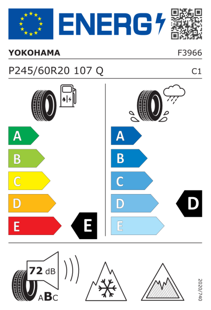 Yokohama Geolandar I/T-S G073 245/60 R20 107Q Eurolabel