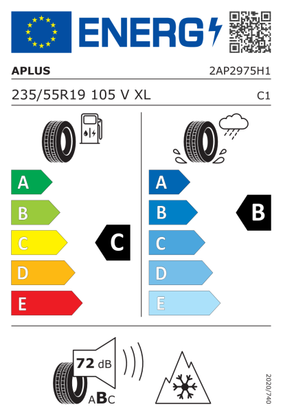 Aplus A702 235/55 R19 105V XL Eurolabel