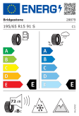 Bridgestone Blizzak Ice 195/65 R15 91S Eurolabel