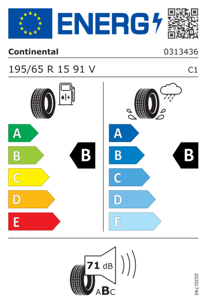 Continental EcoContact 6 195/65 R15 91V Eurolabel