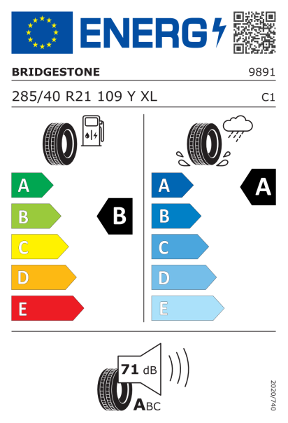 Bridgestone Alenza 001 285/40 R21 109Y XL Eurolabel