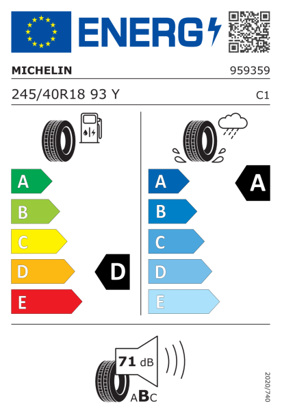 Michelin Primacy 3 245/40 R18 93Y RunFlat Eurolabel
