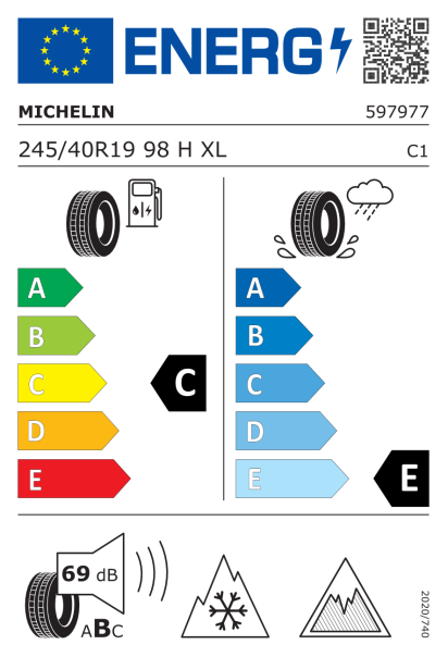 Michelin X-Ice Snow 245/40 R19 98H XL Eurolabel