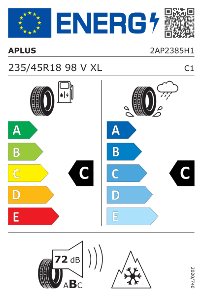 Aplus A702 235/45 R18 98V XL Eurolabel