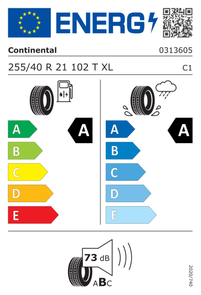 Continental EcoContact 6 255/40 R21 102T XL Eurolabel