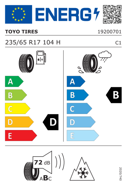 Toyo Snowprox S954 235/65 R17 104H Eurolabel