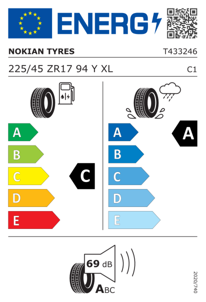 Nokian Powerproof 1 225/45 R17 94Y XL Eurolabel